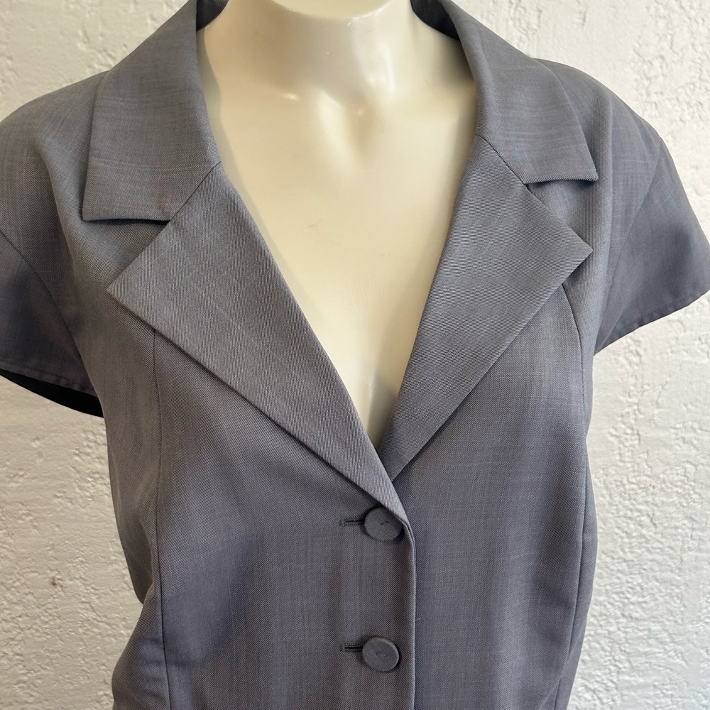 CALVIN KLEIN gray short sleeves pleated Dress SZ 16W NWT - Picture 4 of 11